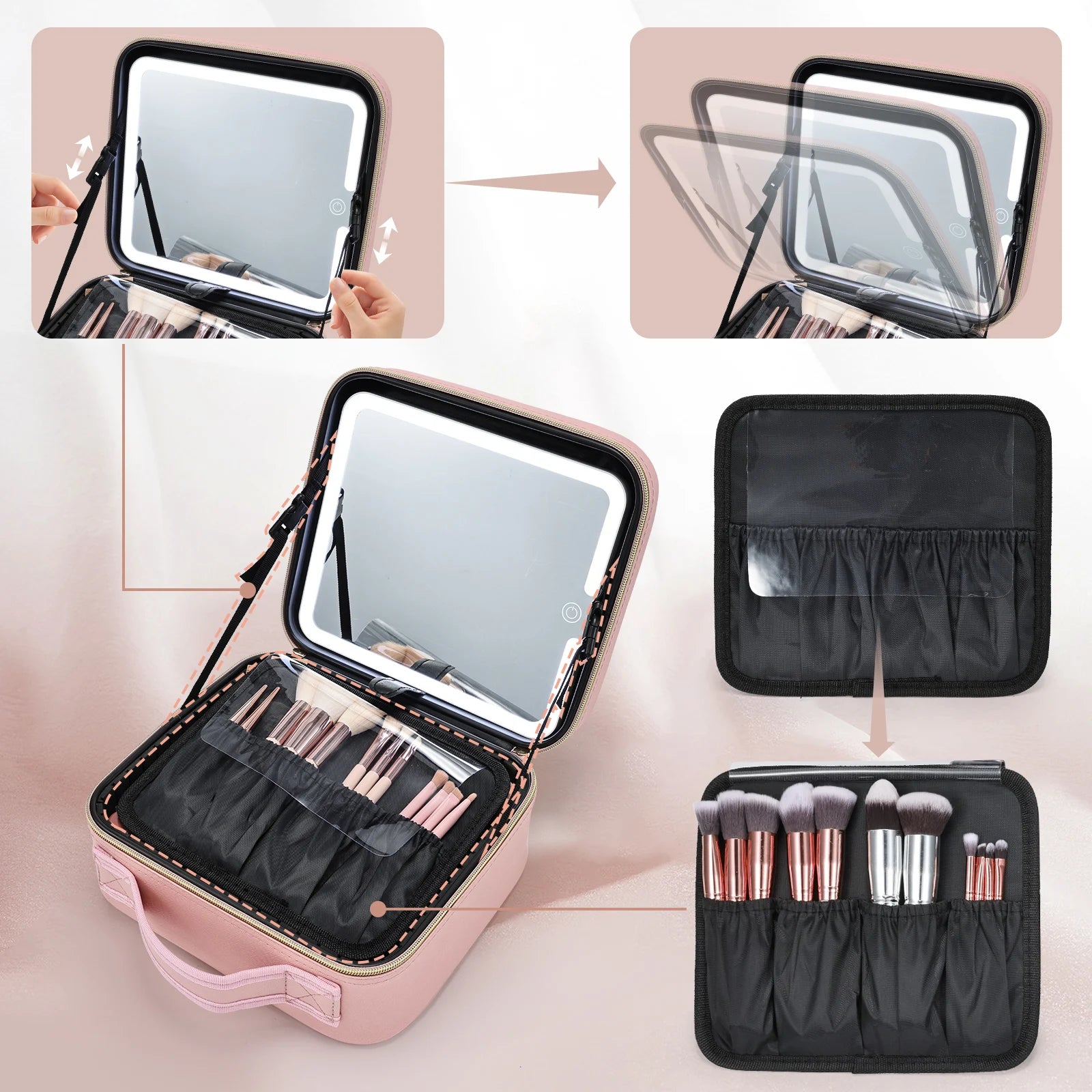 ✨ LED Mirror Makeup Bag – Your Ultimate Travel Vanity! ✨