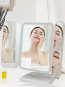 Trifold Makeup Mirror LED Lights Dorm Dressing Mirror Beauty Light up your fill light with Smart Complementary Makeup Mirror Tri